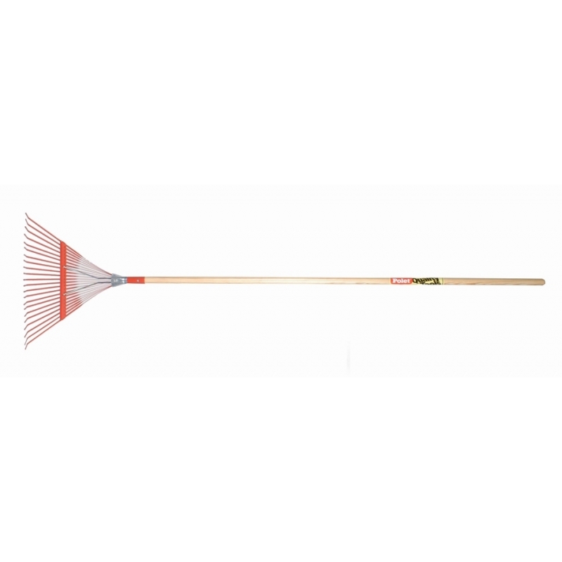 Bladhark veerbeugel met 22 platte tanden 52cm met steel