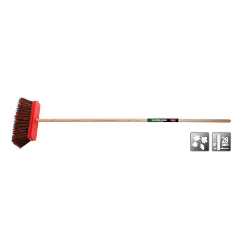Bezem Bahia/Kubo rood 30cm met steel