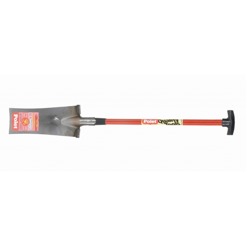 Grondwerkspade (38/14) met T-steel,es  85cm + 2 voetjes